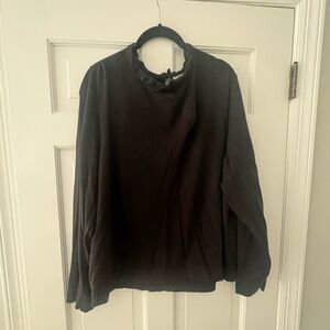 J.Crew Factory size 2x black sweater with ruffled trim